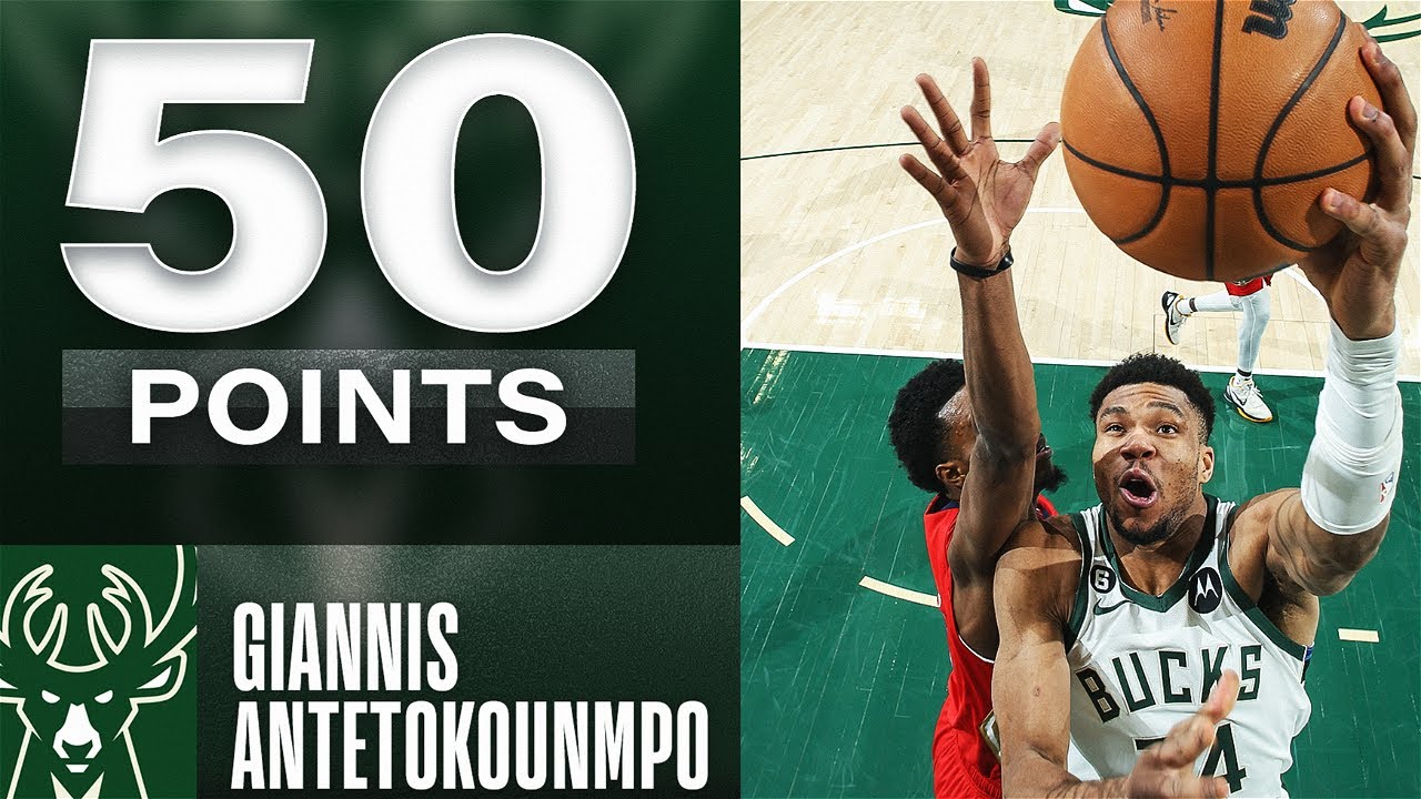 Giannis antetokounmpo goes off for a 50 pt double-double in bucks w! | january 29, 2023 13