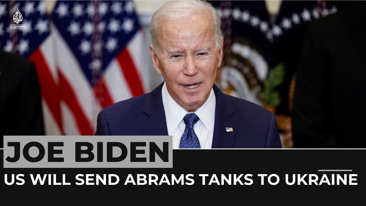 Us will send dozens of abrams tanks to ukraine, biden announces 20