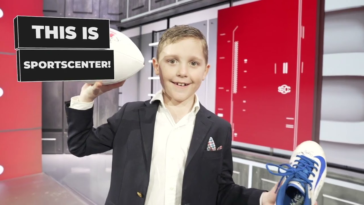 Make-a-wish & the nfl helped booth garnett have a special day at espn & get super bowl tickets ❤️ 32