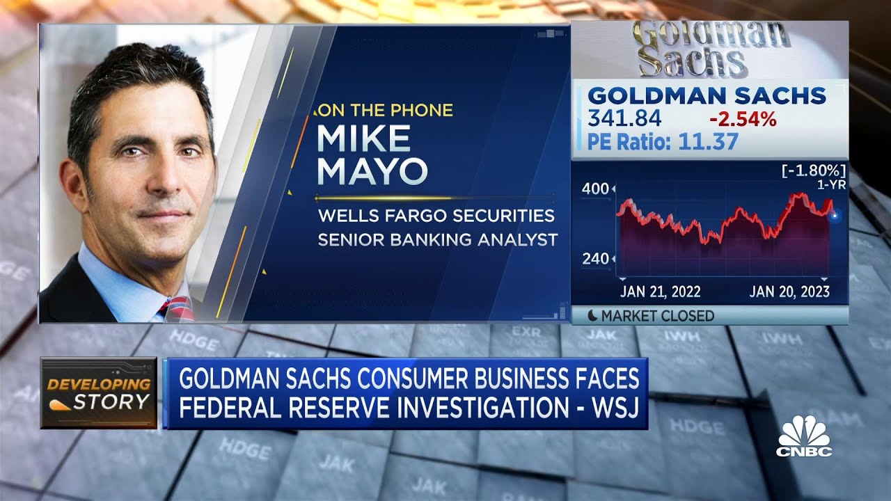 Goldman sachs consumer expansion a 'sideshow' to its main business, says wells fargo's mike mayo 20