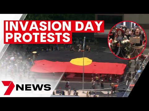 Protesters march through brisbane city to show their support for first nations people | 7news 13