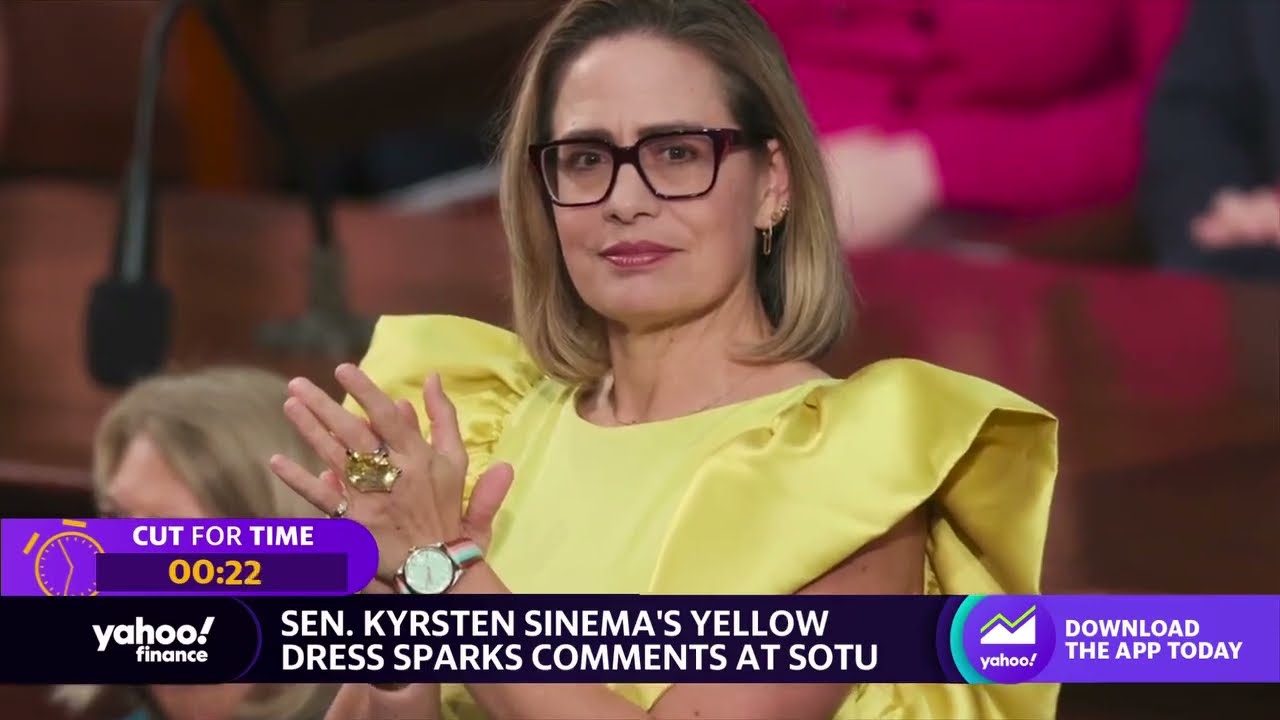 Sen. Sinema stands out at State of the Union (IAZ) in yellow dress